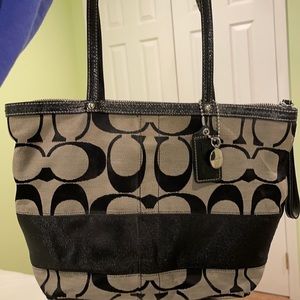 Black and grey original Coach purse